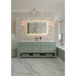 LED Bathroom Mirror, Aurora, 30 in x 48 in with Anti-Fog in Silver