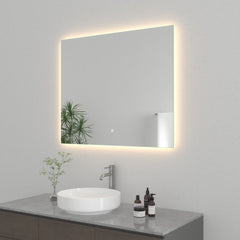 LED Bathroom Mirror, Aurora, Dimmable with Anti-Fog in Silver