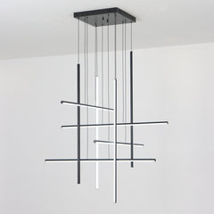 LED Chandelier with 8 Lights and Remote Dimming in Matte Black