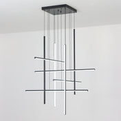 LED Chandelier with 8 Lights and Remote Dimming in Matte Black