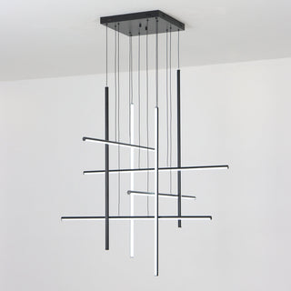 LED Chandelier with 8 Lights and Remote Dimming in Matte Black
