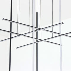 LED Chandelier with 8 Lights and Remote Dimming in Matte Black