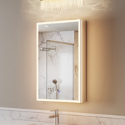Frameless LED Medicine Cabinet with Defogger and Magnifying Mirror in Silver