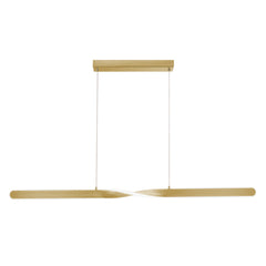 LED Pendant Light, 47.6 in Wide, Satin Brass with White Acrylic Shade