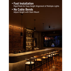 LED Pendant Lights, Set of 2, Aluminum and Glass with Four Stems