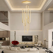 LED Ring Chandelier with 6 Light Tiers in Gold Metal