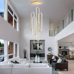 LED Ring Chandelier with 6 Light Tiers in Gold Metal