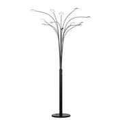 LED Tree Floor Lamp with 12 Lights, 84 Inches Tall, Matte Black