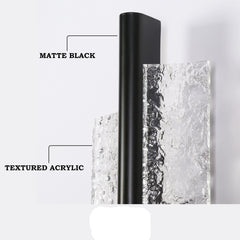 LED Wall Sconce, 2-Light, Matte Black with Clear Textured Shade