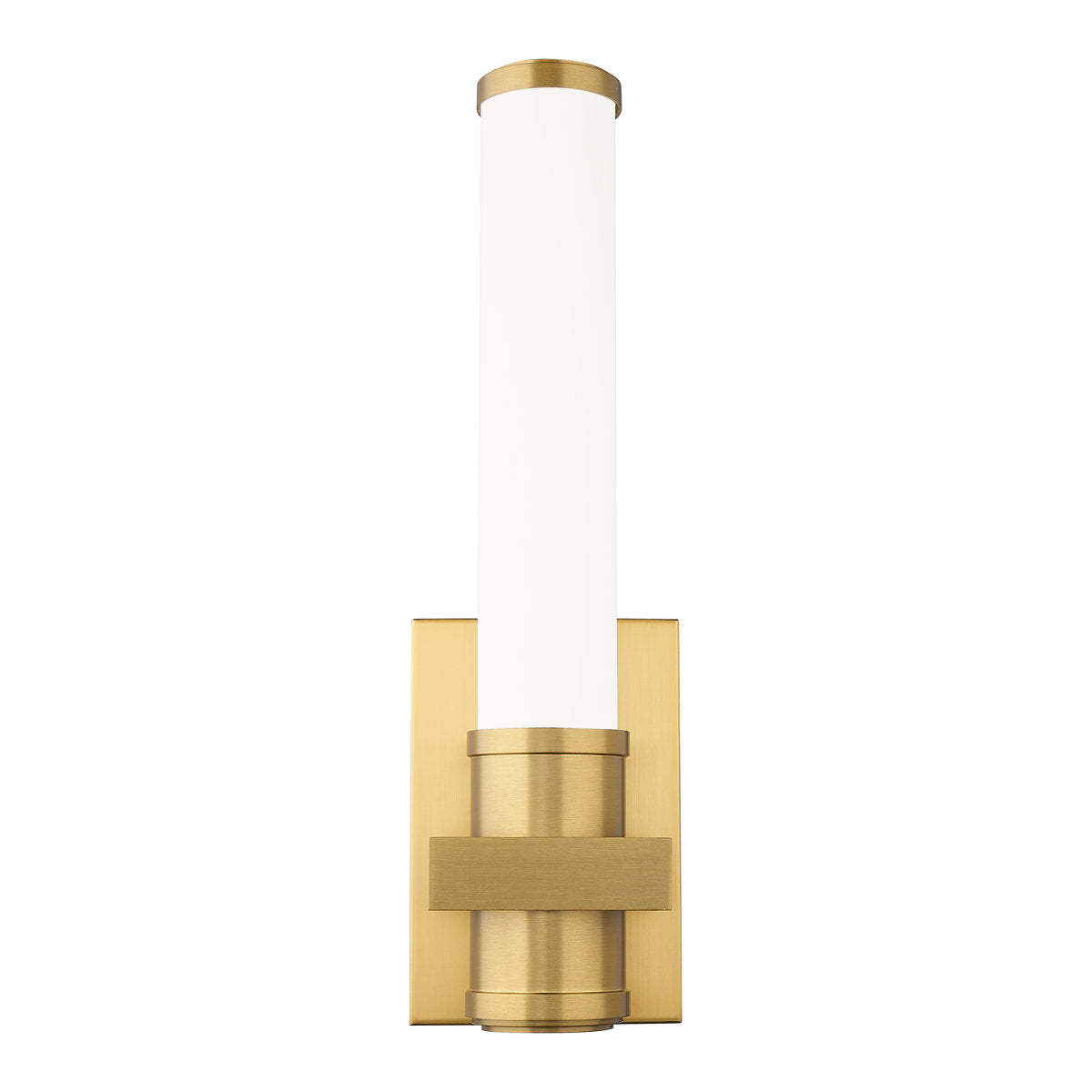 LED Wall Sconce, Steel Frame with Opal Glass Shade