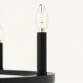 Detail | close view of a candle sleeve and exposed bulb
