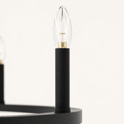 Detail | close view of a candle sleeve and exposed bulb