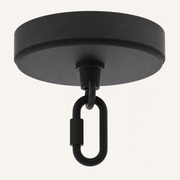 Finish | close view of the matte-black canopy and chain