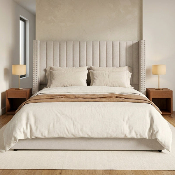 Grevane Leesburg Upholstered Wingback Storage Bed