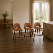 Scale | all three stools against a full window in the plaster dining room, true size