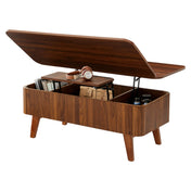 Lift-Top Coffee Table with Storage, Walnut Manufactured Wood