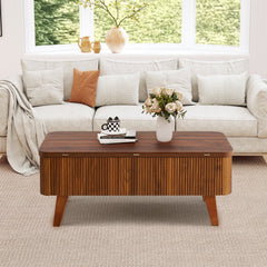 Lift-Top Coffee Table with Storage, Walnut Manufactured Wood