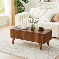 Lift-Top Coffee Table with Storage, Walnut Manufactured Wood