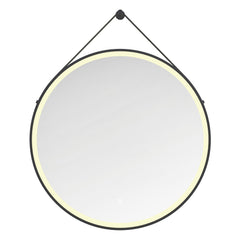 Lighted Bathroom Mirror, Aurora, Round Dimmable LED in Silver and Matte Black