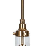 Linear Chandelier, 5-Light with Clear Glass Shades in Brass and Matte Black