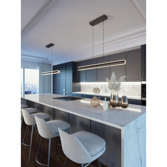 Linear LED Pendant Light, 48 in Wide with Black Finish