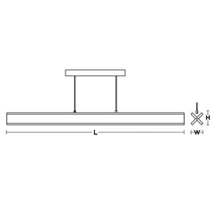 Linear LED Pendant Light, 48 in Wide with Black Finish