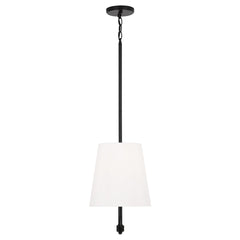Linear Pendant Chandelier, 2 Lights, Black Steel with White Shades