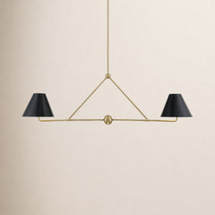 Linear Pendant Light with 4 Lights in Gold Metal Finish
