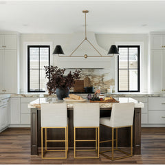 Linear Pendant Light with 4 Lights in Gold Metal Finish