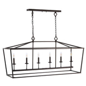 Linear Pendant Light with 6 Lights in Oil Rubbed Bronze