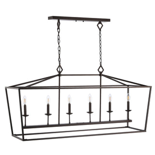 Linear Pendant Light with 6 Lights in Oil Rubbed Bronze