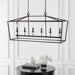 Linear Pendant Light with 6 Lights in Oil Rubbed Bronze