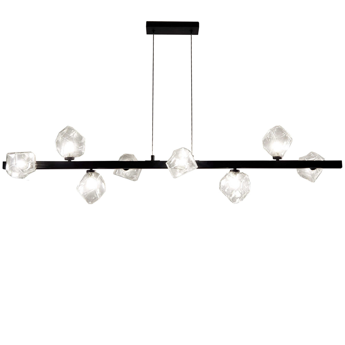 Linear Pendant Light with 8 Lights in Metal