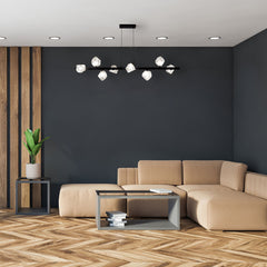 Linear Pendant Light with 8 Lights in Metal