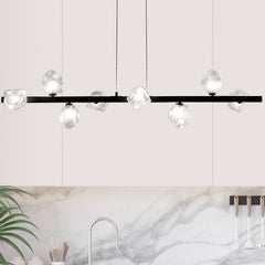 Linear Pendant Light with 8 Lights in Metal