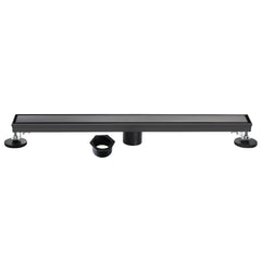 Linear Shower Drain, Watercourse, 48 Inch with Reversible Tile Insert in Matte Black
