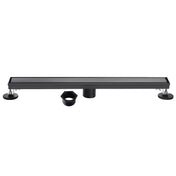 Linear Shower Drain, Watercourse, 48 Inch with Reversible Tile Insert in Matte Black