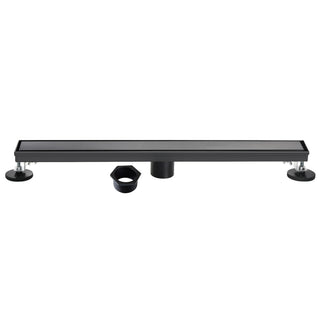 Linear Shower Drain, Watercourse, 48 Inch with Reversible Tile Insert in Matte Black