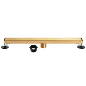 Linear Shower Drain, Watercourse, 48-Inch with Reversible Tile Insert in Brushed Brass