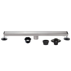 Linear Shower Drain, Watercourse, 48 Inch with Reversible Tile Insert in Brushed Nickel
