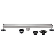 Linear Shower Drain, Watercourse, 48 Inch with Reversible Tile Insert in Brushed Nickel