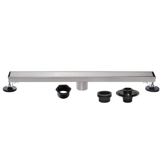 Linear Shower Drain, Watercourse, 48 Inch with Reversible Tile Insert in Brushed Nickel