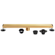 Linear Shower Drain, Watercourse, 48 Inch with Tile Insert in Brushed Brass