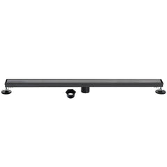 Linear Shower Drain, Watercourse, 60 Inch with Reversible Tile Insert in Matte Black