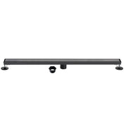 Linear Shower Drain, Watercourse, 60 Inch with Reversible Tile Insert in Matte Black