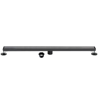 Linear Shower Drain, Watercourse, 60 Inch with Reversible Tile Insert in Matte Black