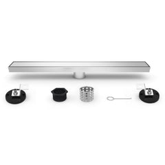 Linear Shower Drain, Watercourse, 60-Inch with Reversible Tile Insert in Polished Chrome