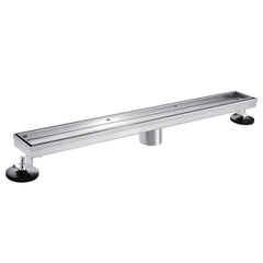 Linear Shower Drain, Watercourse, 60 Inch with Reversible Tile Insert in Brushed Nickel