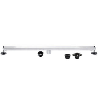 Linear Shower Drain, Watercourse, 60-Inch with Reversible Tile Insert in Polished Chrome