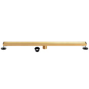 Linear Shower Drain, Watercourse, 60 Inch with Tile Insert in Brushed Brass